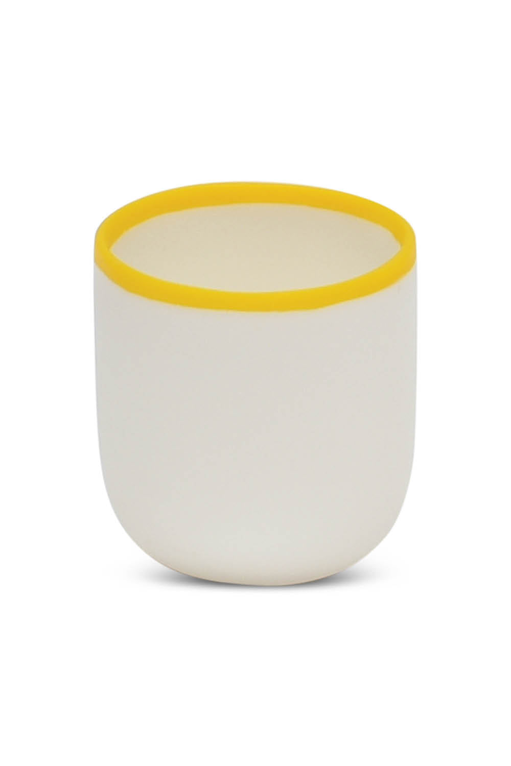 LIGNE Short Cup in White With Sunshine Yellow Rim