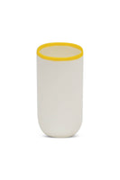 LIGNE Tall Cup in White With Sunshine Yellow Rim thumbnail