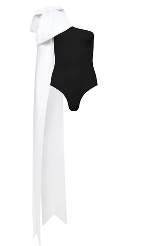 Milly Swimsuit in Black with White Bow
