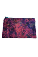 Silk Pouches with vibrant multi colored pinks, fuschias, violets with aqua zipper thumbnail