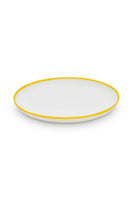 LIGNE Large Platter in White With Sunshine Yellow Rim thumbnail
