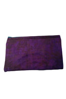 Silk Pouches with purples and rust tones with aqua zipper thumbnail