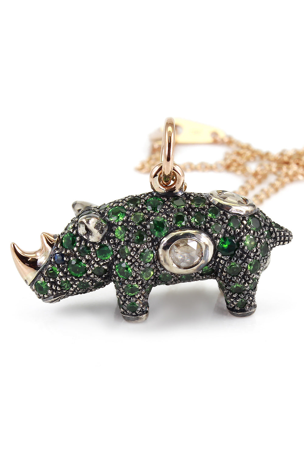 Green Rhino Necklace