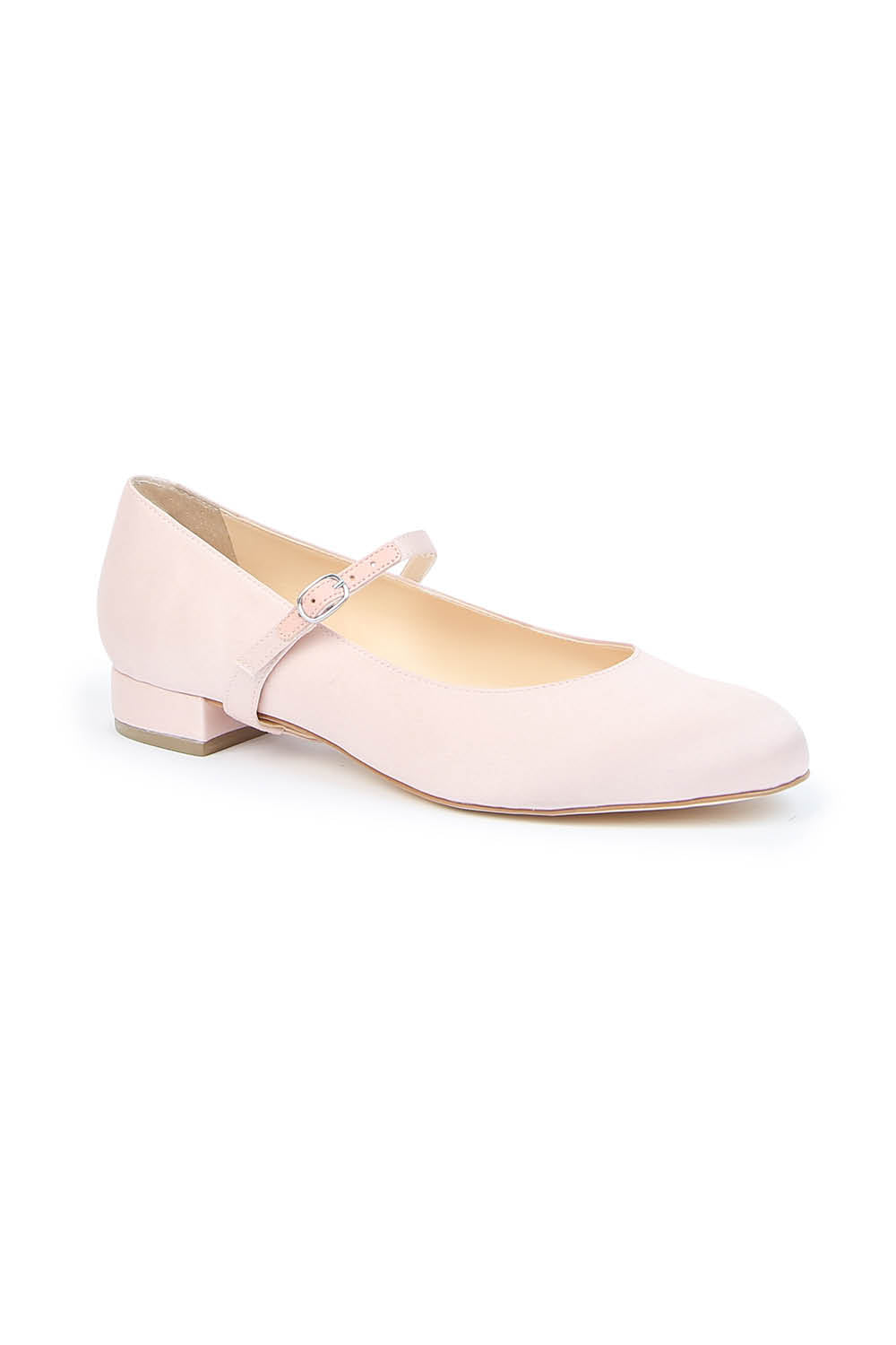 Rose Satin Ballet Flat with Twiggy Strap