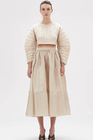 Afaf Handpiped Skirt in Cream thumbnail