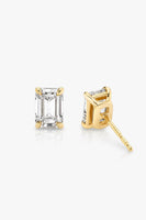 VRAI Solitaire Emerald Studs in Yellow Gold thumbnail
