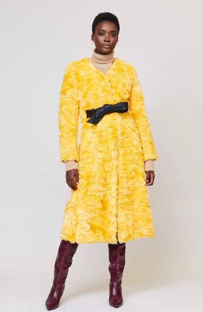 Victoire Coat in Canary Yellow
