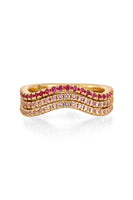 Pink Sapphire Wave Stack Ring thumbnail